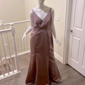Sorella Vita satin and chiffon floor length gown in rose water
